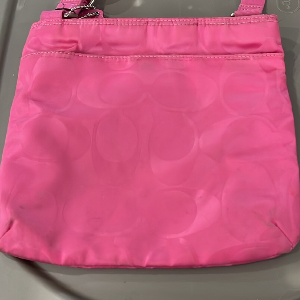 Coach Nylon Shoulder Bag Pink - Picture 3 of 3